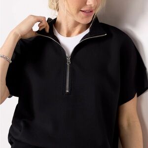 Varley Black Ritchie Zip-Up Top